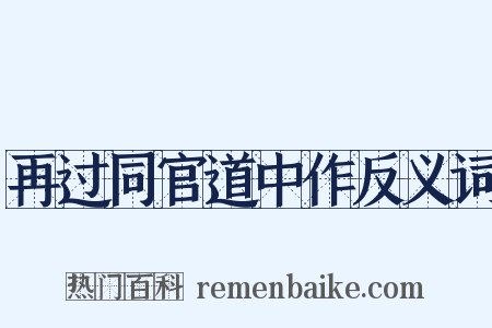 再过同官道中作反义词是什么意思的图片